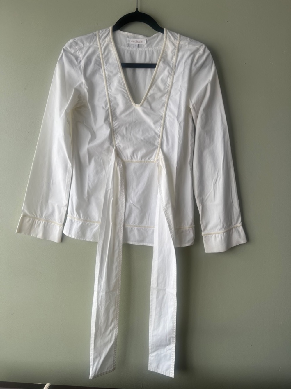 Anthropology Artisan Long-Sleeve Tie Back Top NWOT Size S